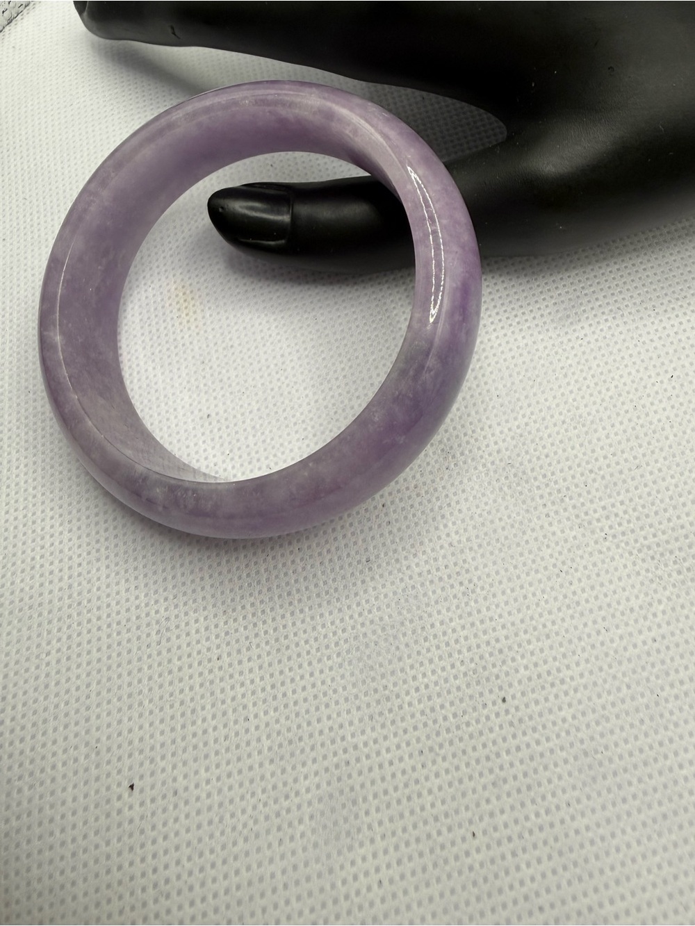 Lavender Jadeite Bangle Bracelet - Soft Purple Stone Bracelet